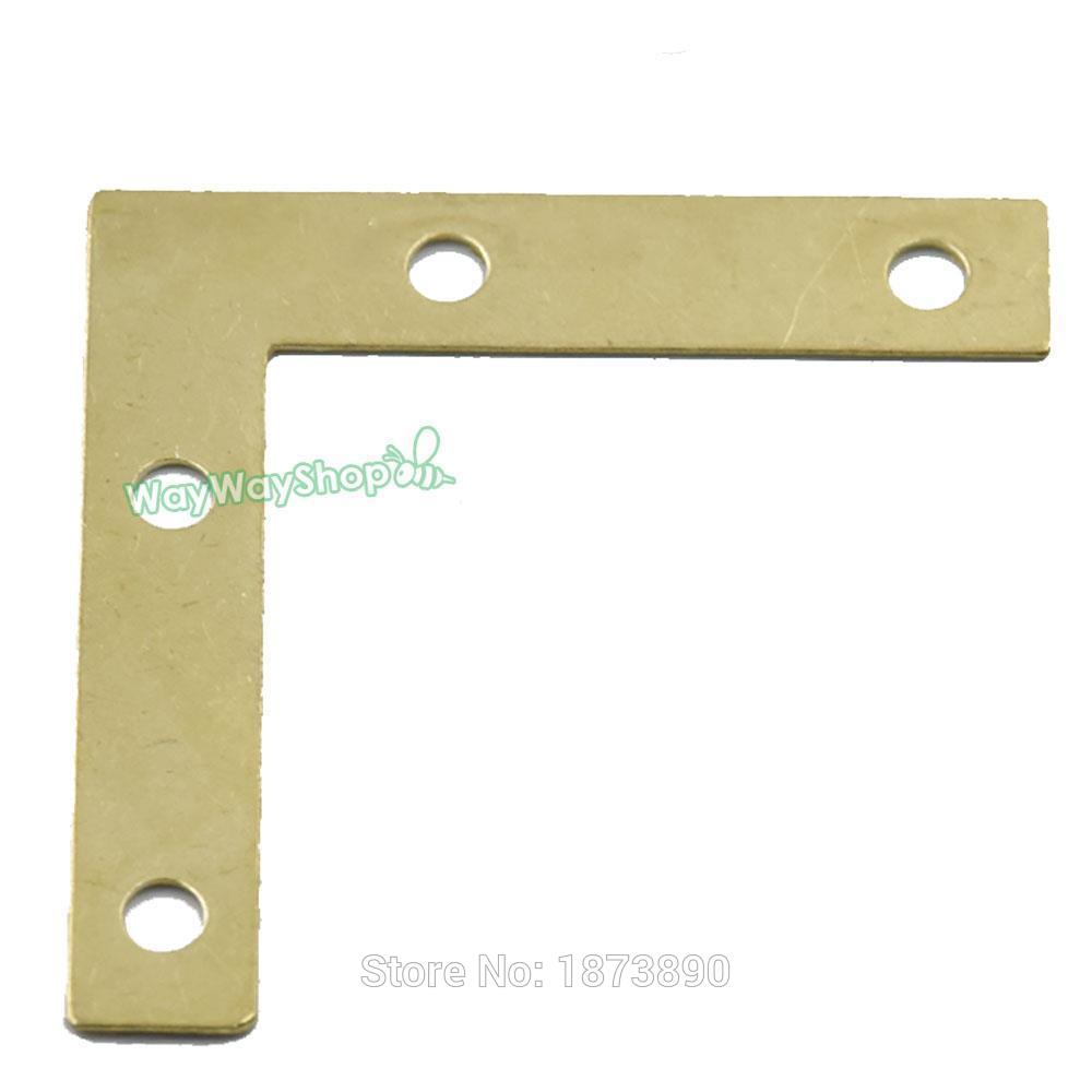 100 PCS Metal Braces L Shape Flat Corner Angle Brackets Use for Mirror Frame Fix Edge Windows Pictures 38mm x 38mm