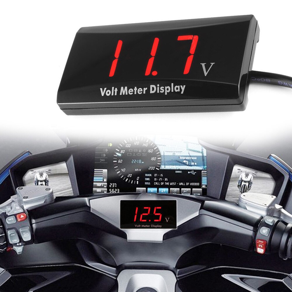 12V Mini Led Display Digitale Voltmeter Panel Auto Voltmeter Motorcycle Voltmeter Volt Voltage Meter Tester