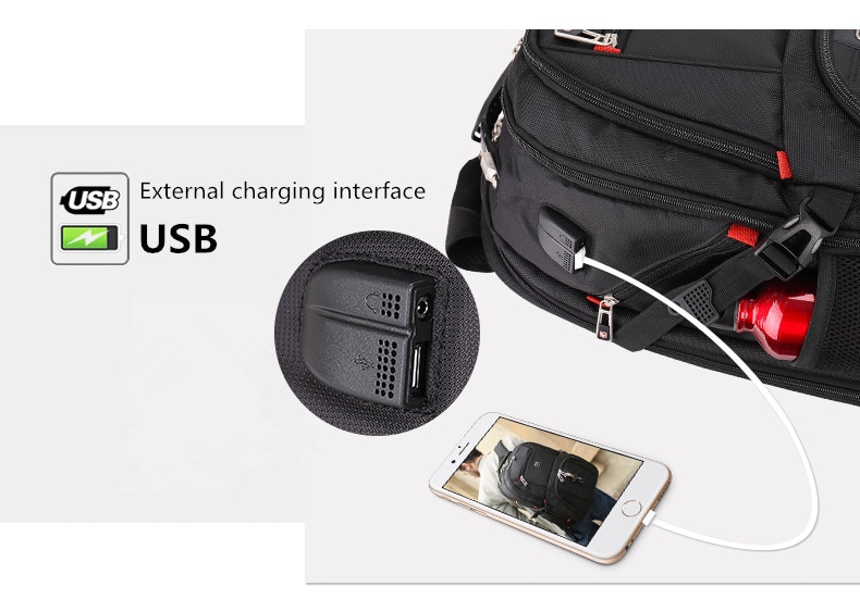 multifunction large capacity male bag travel usb charging waterproof anti-theft 15.6 inch 17 inch laptop backpack men