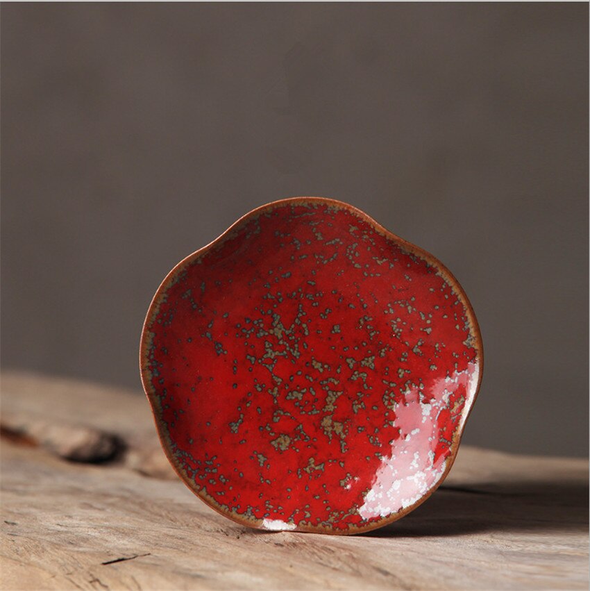 Kneden Hand 9.5X2X5.5Cm Magic Rode Jdz China Hard Keramische Kung Fu Thee Set schotel Aardewerk Mode Europese Koffie Schotel