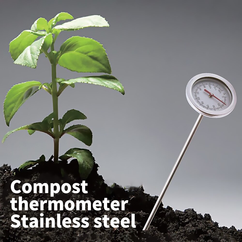 new20 Inch 50cm Length Compost Soil Thermometer Premium Food Grade Stainless Steel Metal Measuring Probe Detector