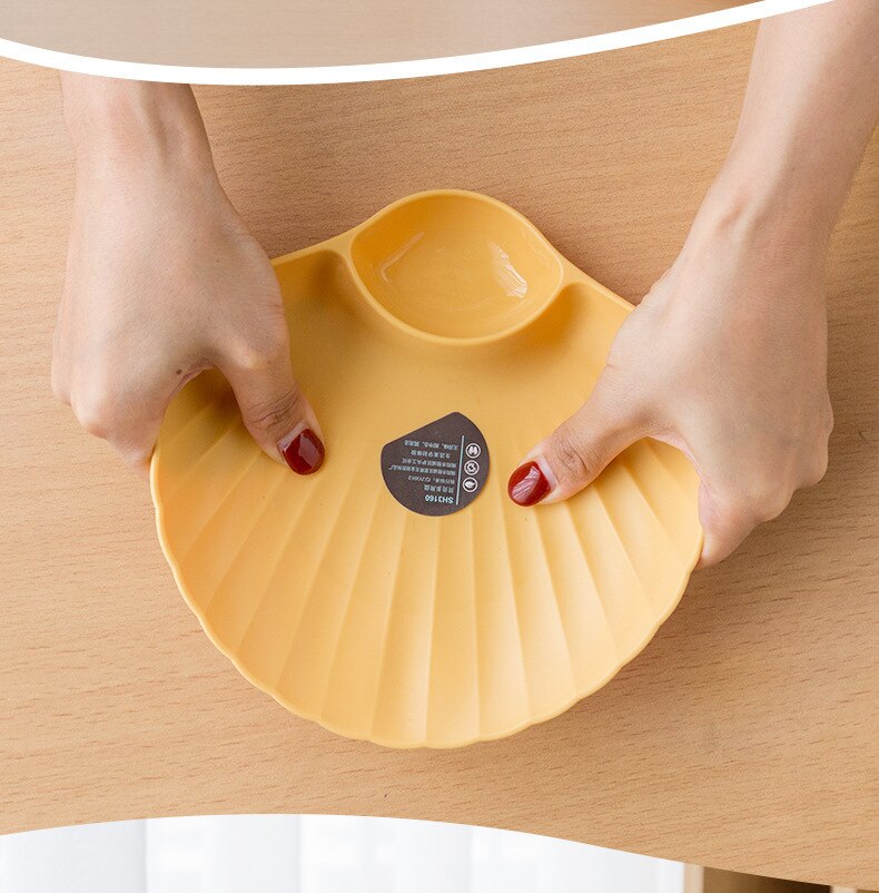 4/6PCS Japanese Vomit Bone Plate Shell Multi-purpose Snacks Dish Fastfood Snack Plate of Fruit Bowl Plastic Tray
