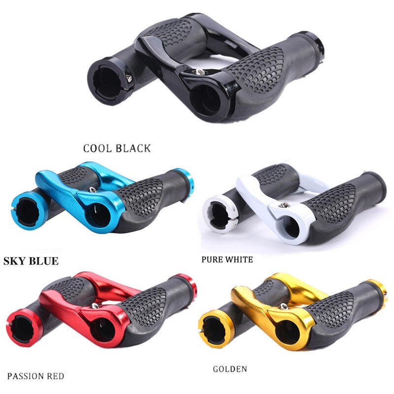 Cycling Handle Grip Bar End Durable Anti-slip Rubber Aluminum Alloy MTB Mountain Road Bike Bicycle lock-on Handlebar Cover