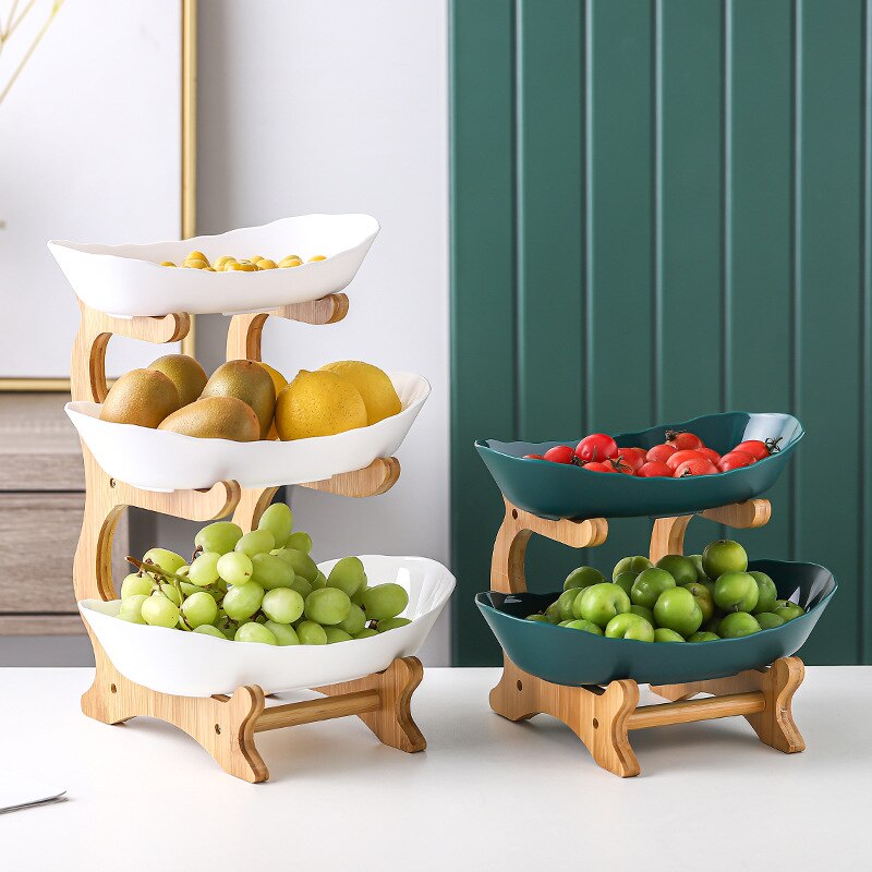 Plates dinnerware kitchen Fruit bowl with floors Luxury serving snack Table plates serve dessert trays wooden Tableware Dishes