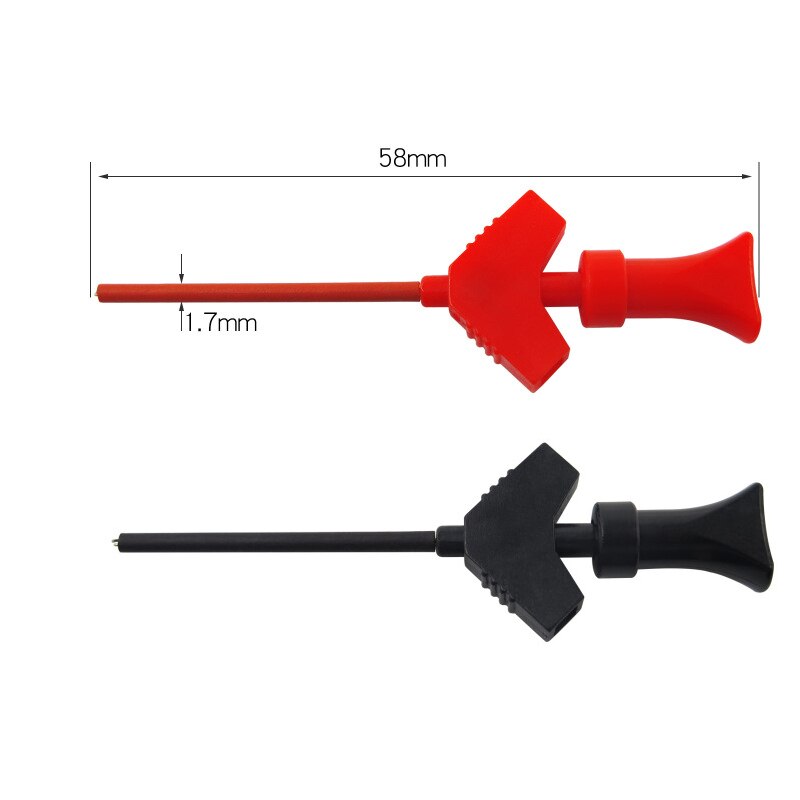 1/3 Mini Analyzer Grabber Test Probe IC Test Hook Clip Jumper Probe Logic Analyzer Testing Accessories Red/Black: 1 Pair