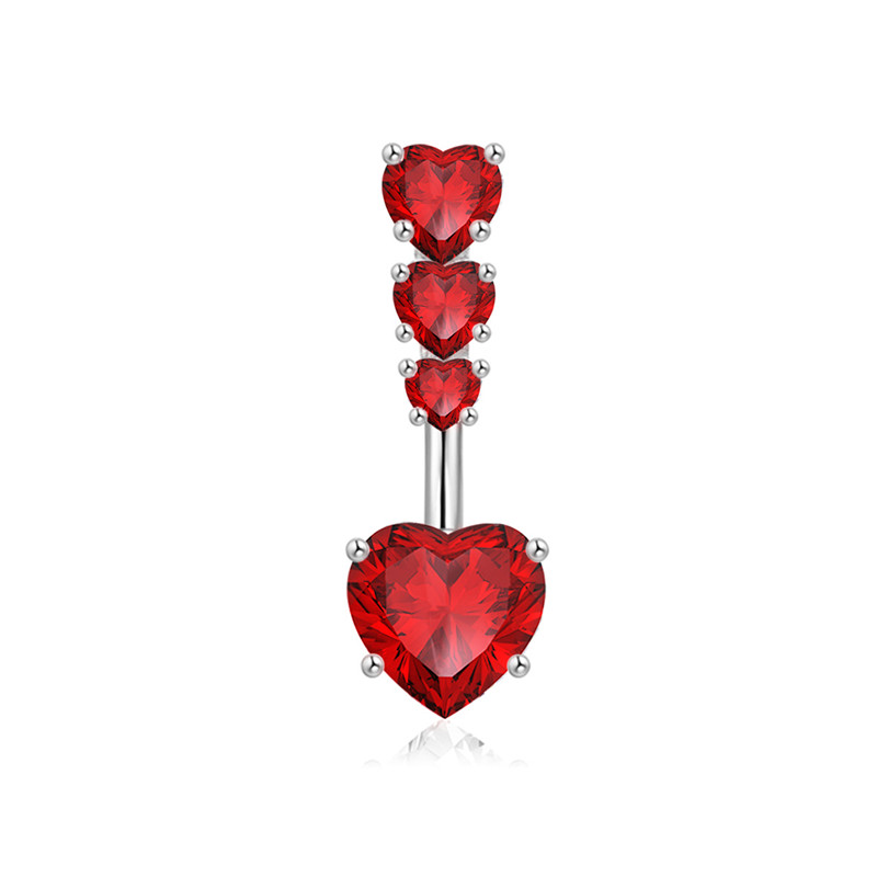 1 pièces coeur rouge nombril anneaux acier vert cristal ventre haltère nombril Piercing papillon pour femmes filles Piercing Ombligo: Couleur or jaune pâle