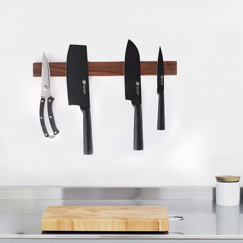 Solid wood magnet holder home wall hanging tool holder free punching magnetic attraction rack