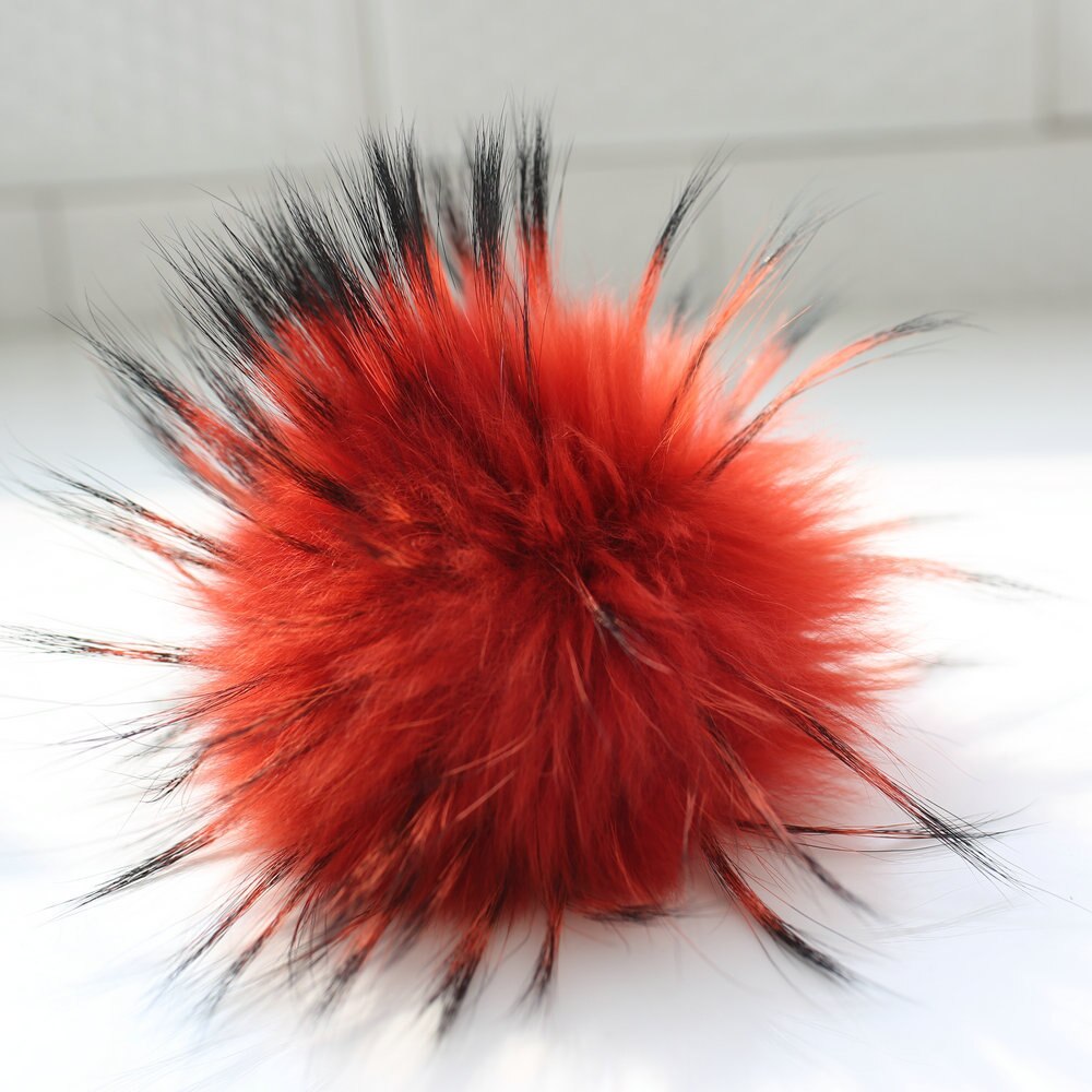 DANKEYISI 5 uds DIY pompones Piel de mapache 13-14cm piel Pom gorro de punto gorros bufandas de llavero de piel Real pompones Bola de piel
