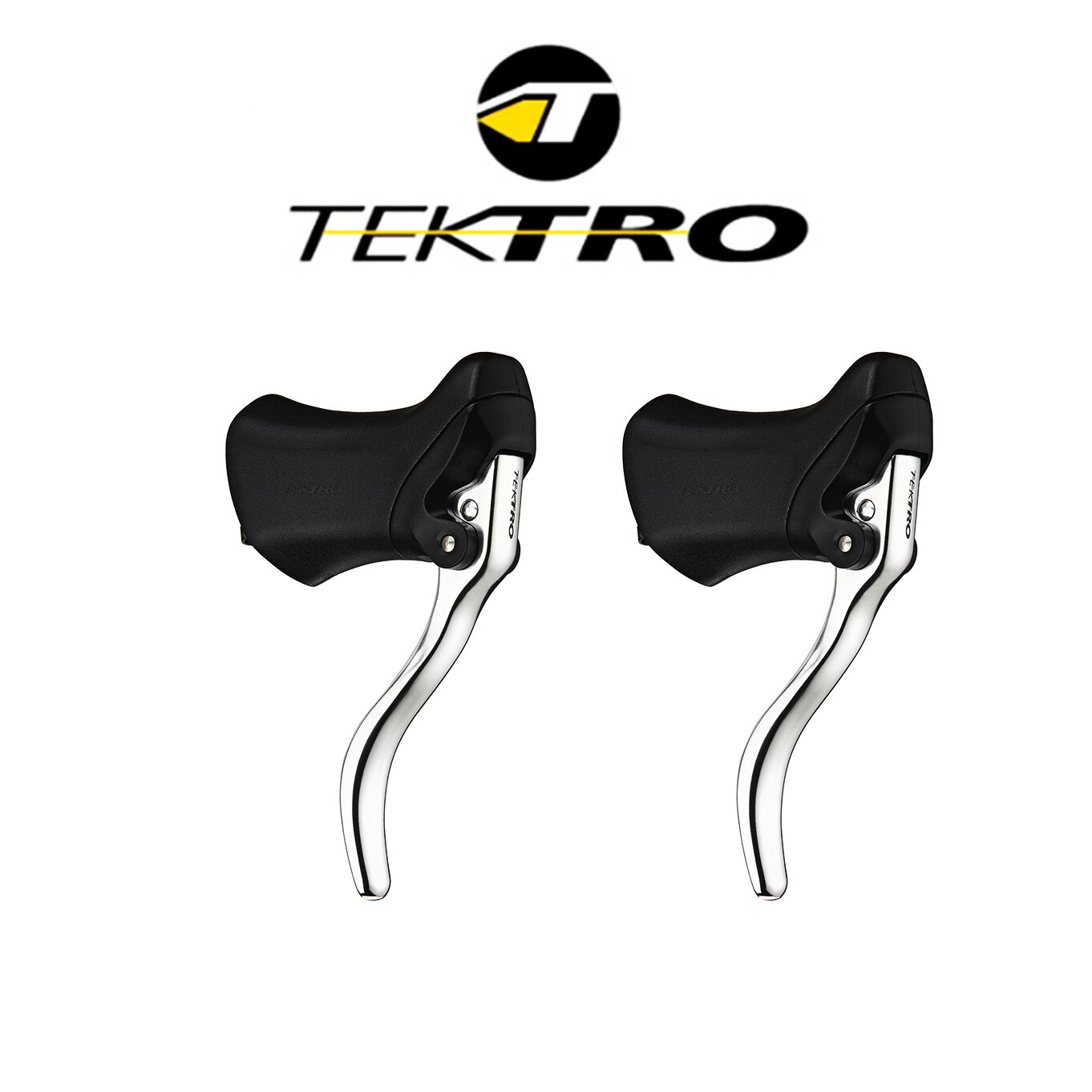 TEKTRO – levier de frein en aluminium pour vtt, mécanisme à dégagement rapide, avec capot en caoutchouc, guidon de 23.8 et 24.2mm, RL340: silver
