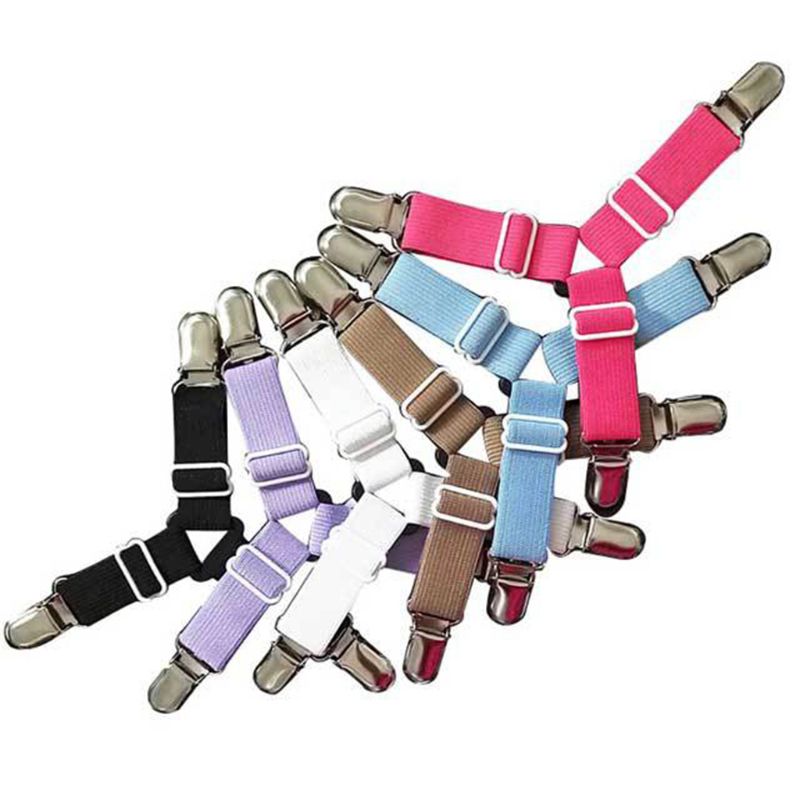 Antislip 4 stuks verstelbare bedlakenklemmen bevestigingsriem bankhoes grippers houder matras deken beddengoedset