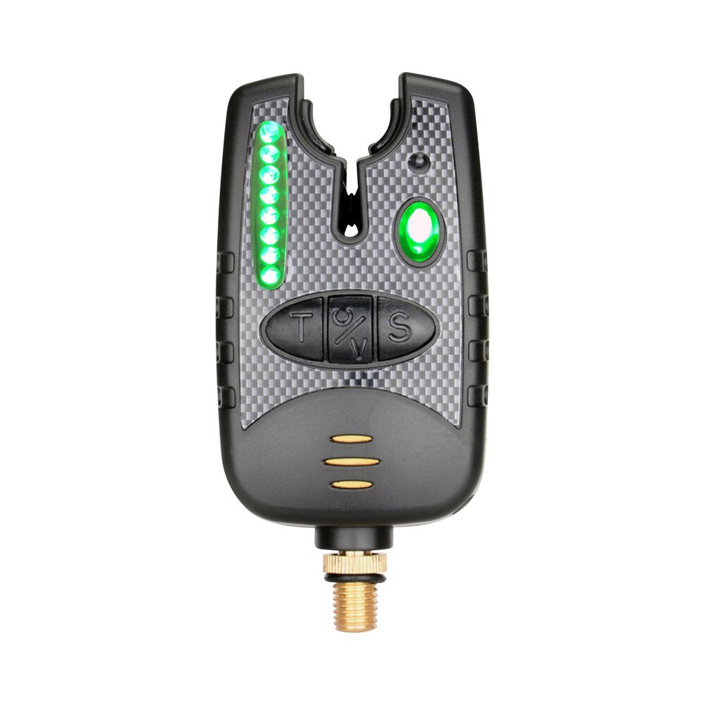 Visbeetalarm met 8 led-lampjes en instelbaar toonvolume, gevoeligheid, geluidsalarm voor hengel: Groente