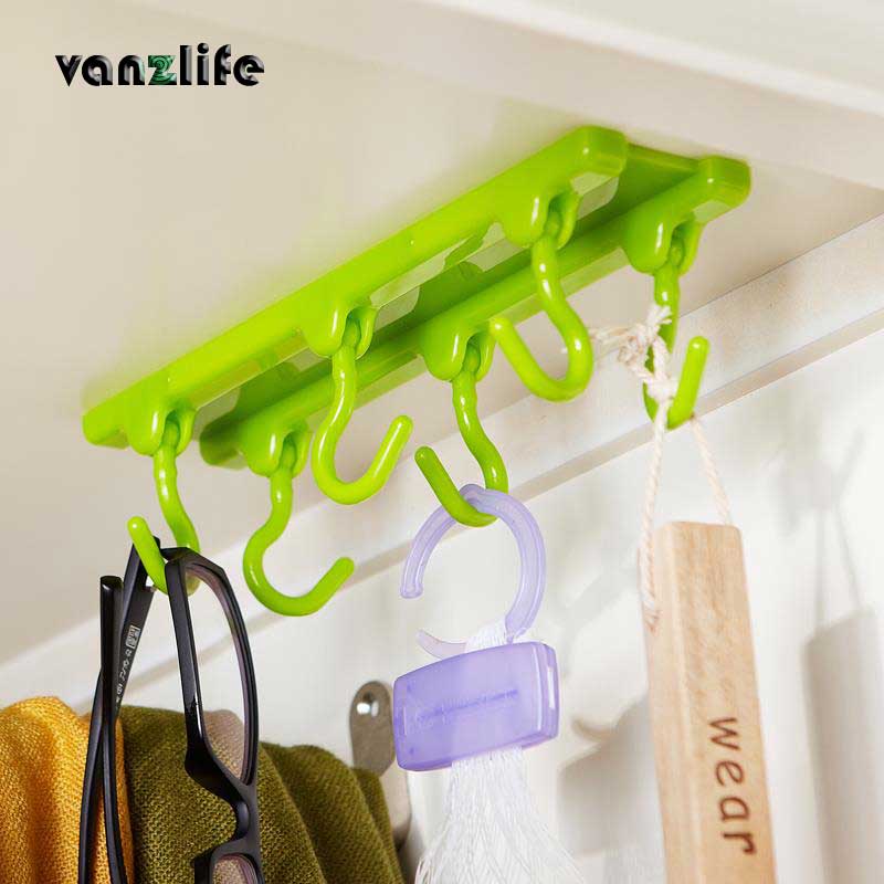 Vanzlife keuken plafond haak kast opbergrek met 3M lijm naadloze zelfklevende haak lager