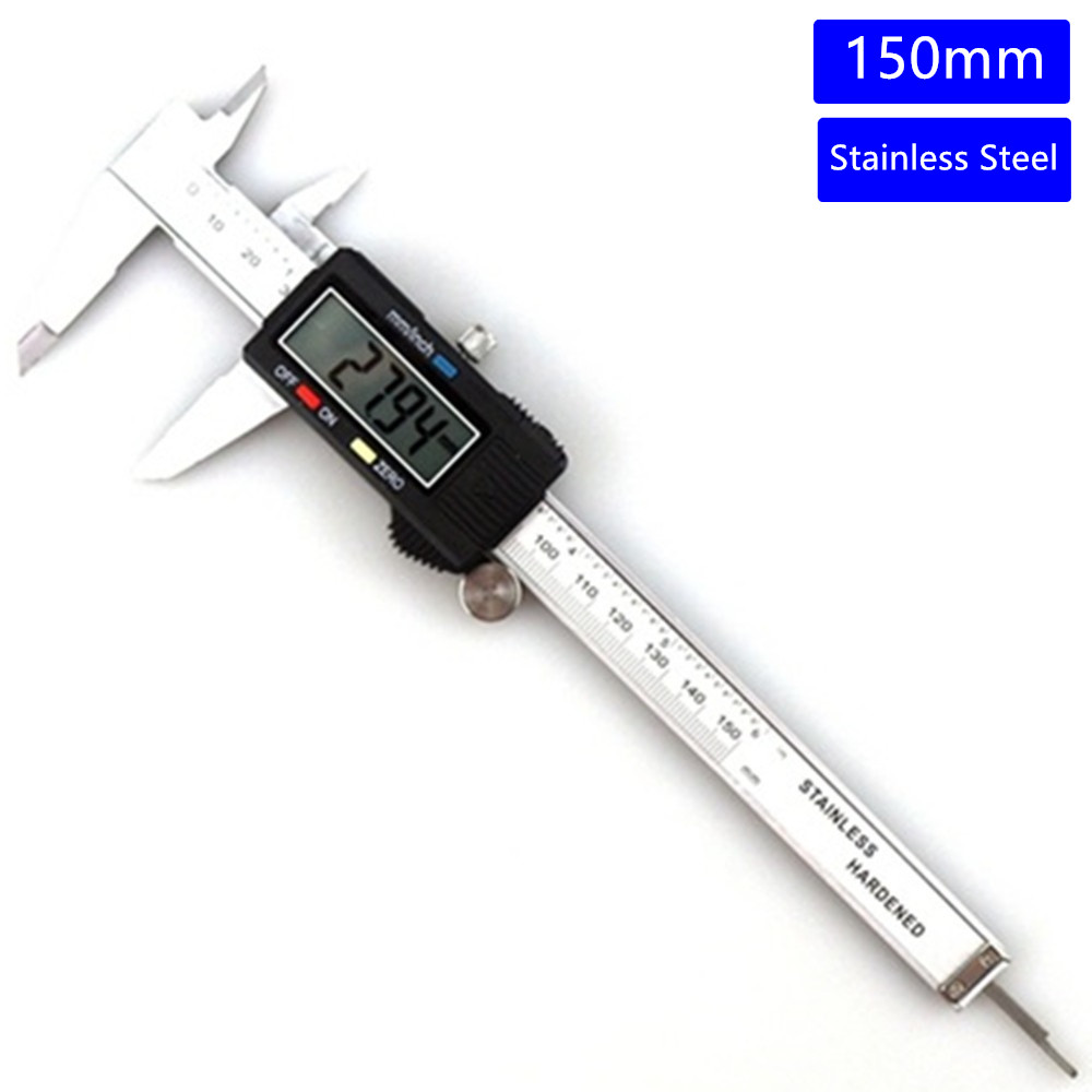 Electronic Digital Vernier Calipers 0-150mm/200mm/300mm 0.01mm Stainless Steel LCD Ruler Measuring Gauging Tools: 0-150mm Metal