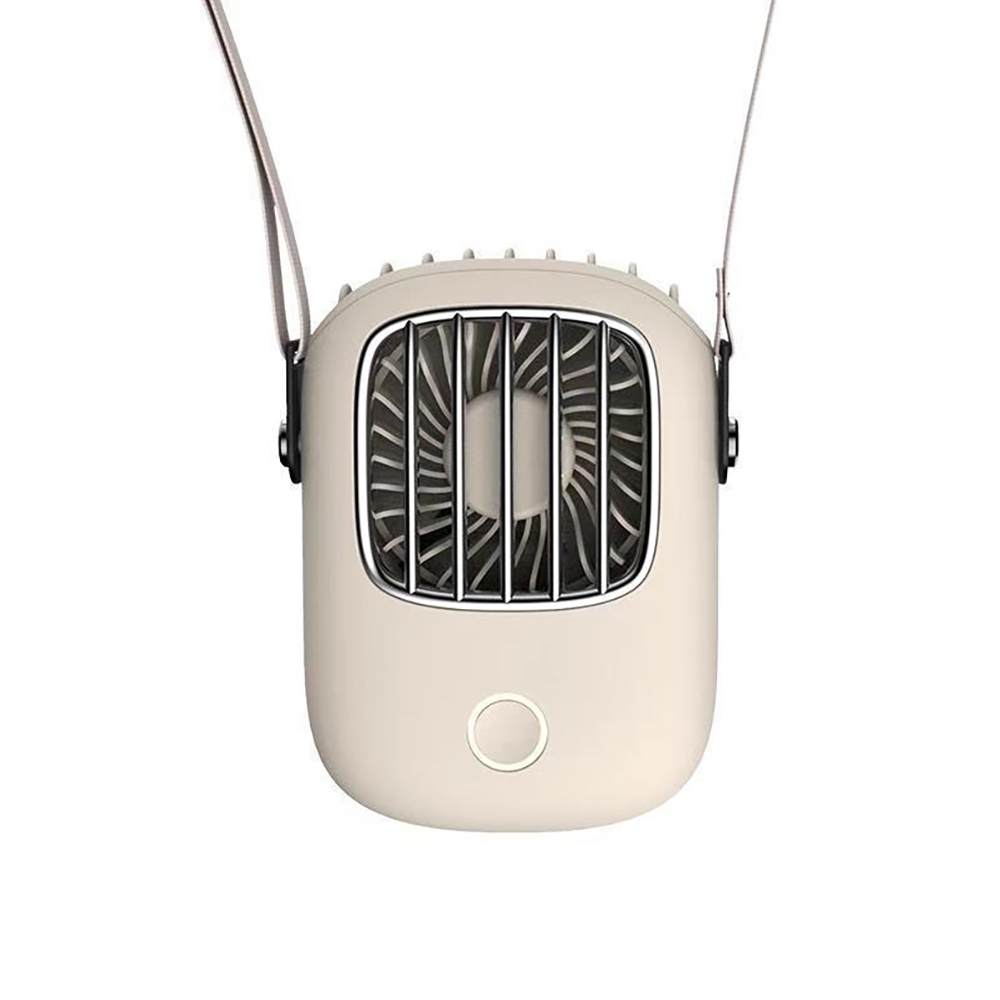 Mini Portable Hanging Neck USB Fan Mute Handheld Desktop Fan with 3 Gears Adjustable Air Cooling Ventilador: WHITE