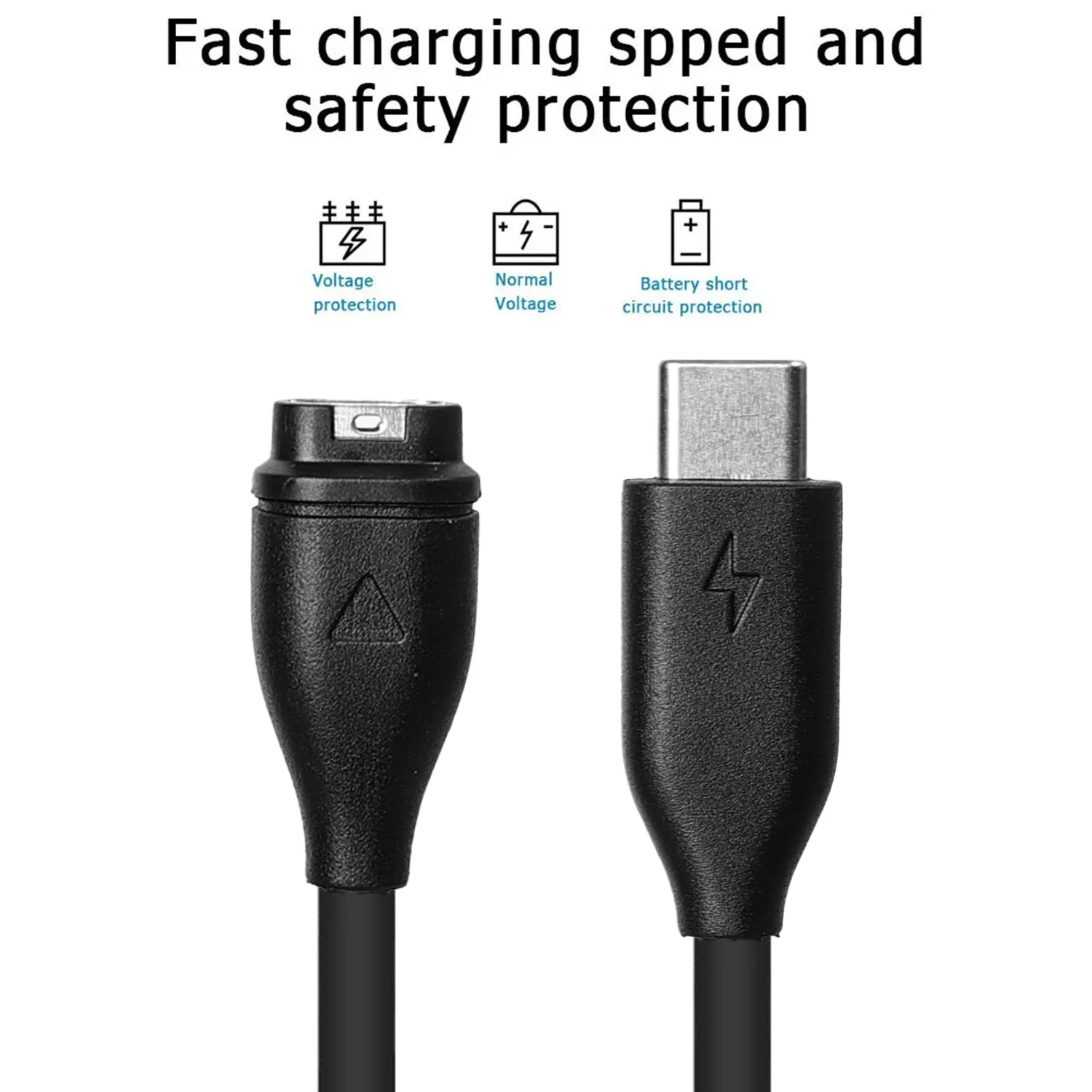 Type C USB Charger Line For Garmin Watch Instinct Venu 2 Fenix 8 7 6S Universal Dust Plug Portable Type-C Charging Cable Cord