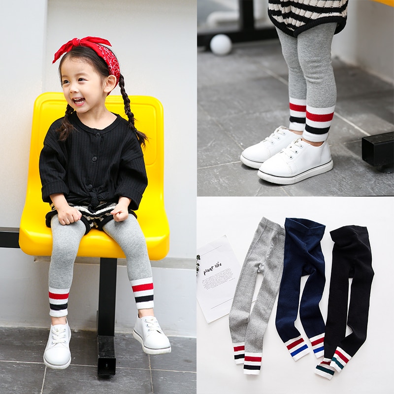 Piger leggings småbørn koreanske børn pige leggins strik baby leggings bomuld piger varme leggins pige skinny bukser forår