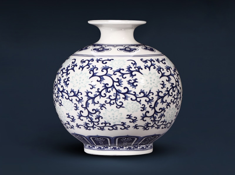 Bone China Flower Vase, Home Decor, Chinese Tradition Vases for Flowers, Ceramic Vase Decoration Home, Living Room