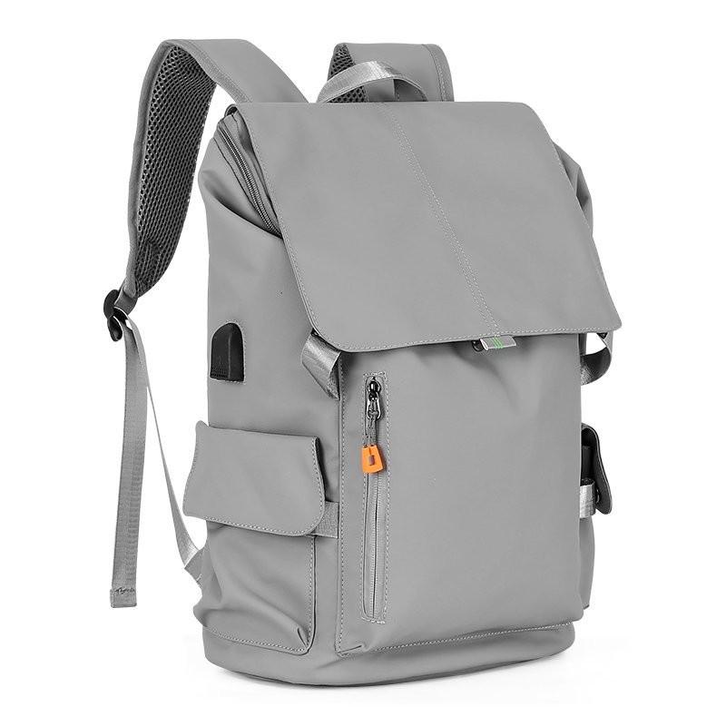 Casual Mannen Rugzak Usb Opladen Laprtop Rugzakken Outdoor Waterdichte Mannelijke Reizen Bagpack Schooltassen Voor Tiener Jongens: Light Gray