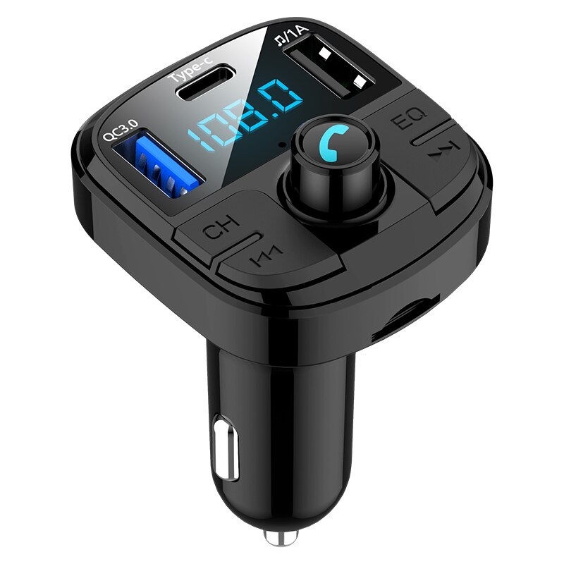 Bluetooth 5.0 Fm Transmitter Car Kit MP3 Modulator Auto-oplader QC3.0 Dubbele Usb Met Led Rooster Screen Eq Modus accessoires