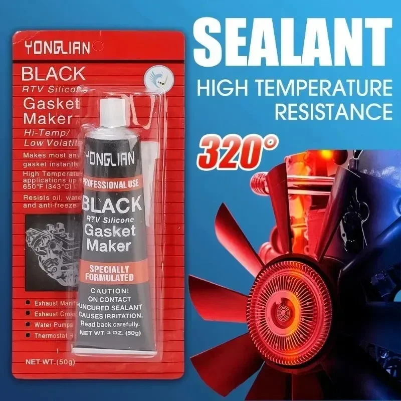 Car Sealant High Temperature Engine Silicone Repair Glue Waterproof Oil-resistant Black Liquid Gasket Sealer Car Sealant