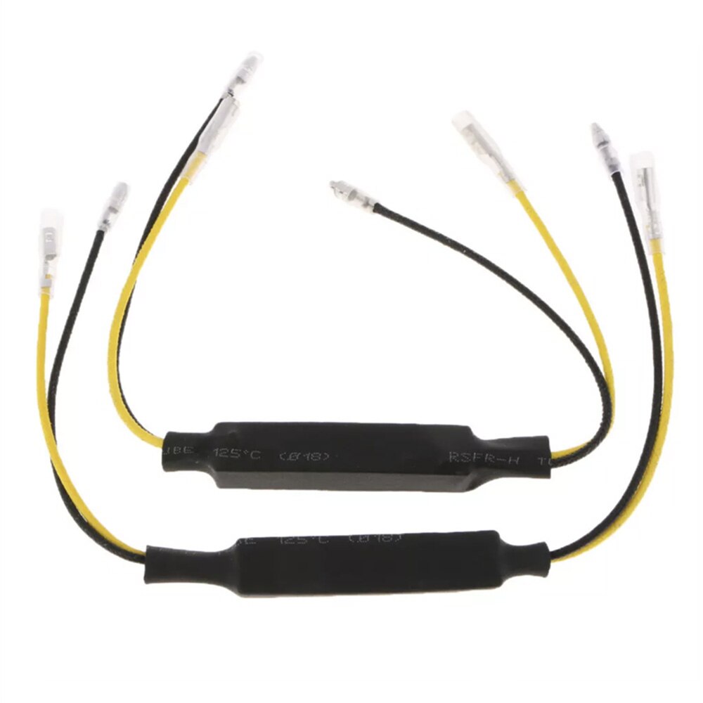 2pcs Motorcycle LED Turn Signal Light Decoders Single Resistance Decoder 2 Heat Resistant Lines Auto Light Accessiores