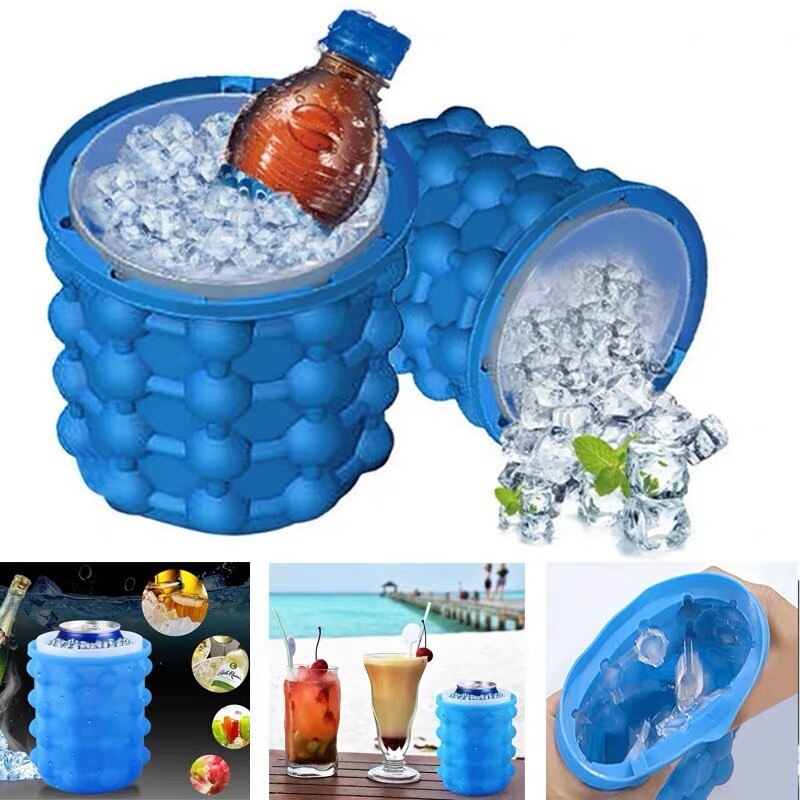 Aodmuki Silicone Ice Cube Maker Draagbare Vat Wijn Ijs Koeler Bier Kabinet Ruimtebesparende Keuken Gereedschap Drink Whiskey Freeze