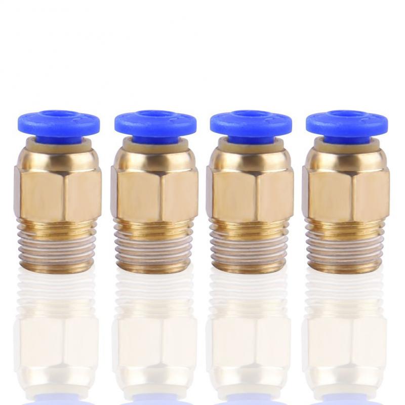 5Pcs Car PC4-M6 Pneumatic Straight Fitting 4mm OD Tubing Male Thread Air Pipe Connector Quick Coupling Brass Fitting Accessories