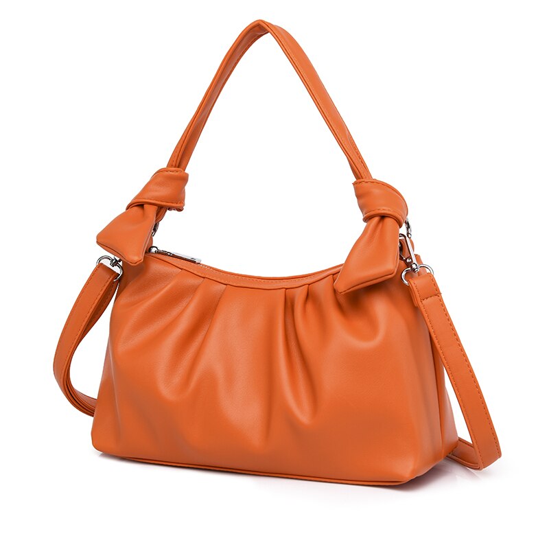 Das mulheres plissado nuvem saco do plutônio laranja vermelho branco pequenas bolsas e bolsas 2021 quente moda feminina ombro sacos axilas