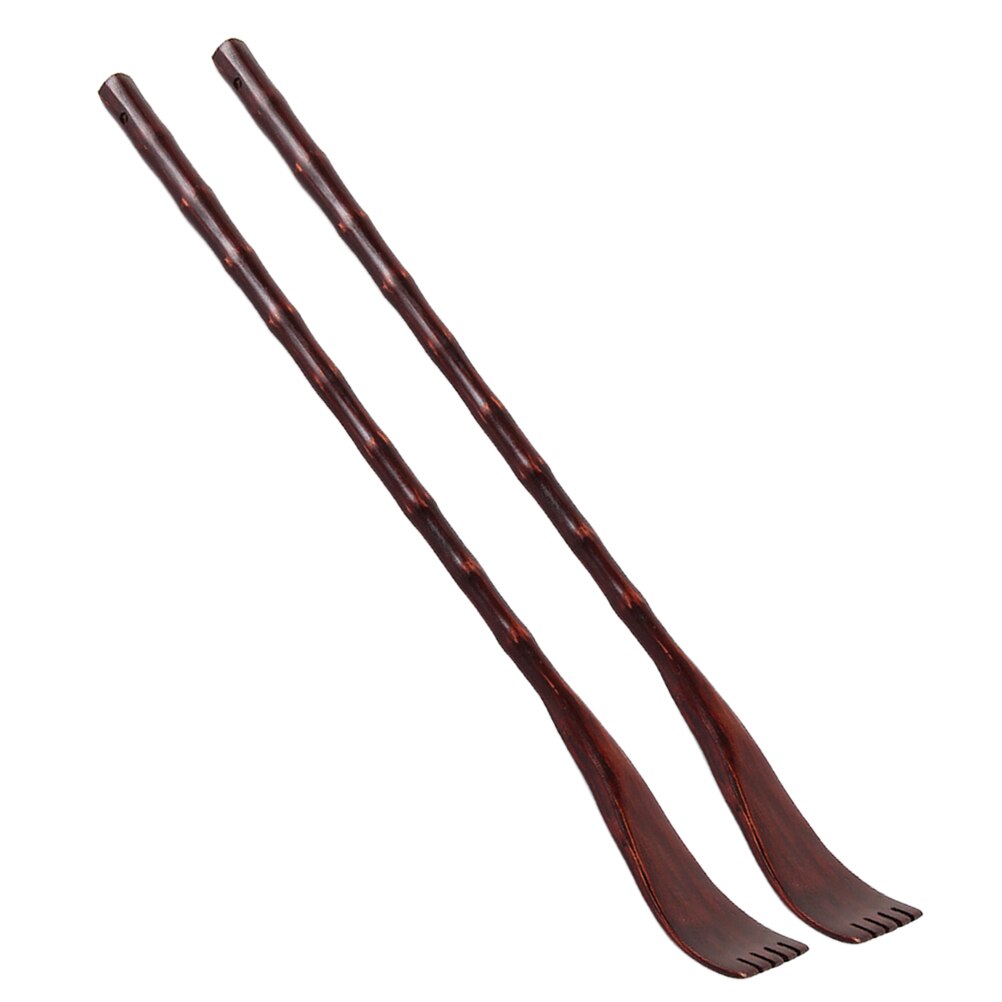Arranhador de madeira para costas, ferramenta criativa para arranhar nas costas, formato redondo, vermelho cáqui, peças: Red 2pcs