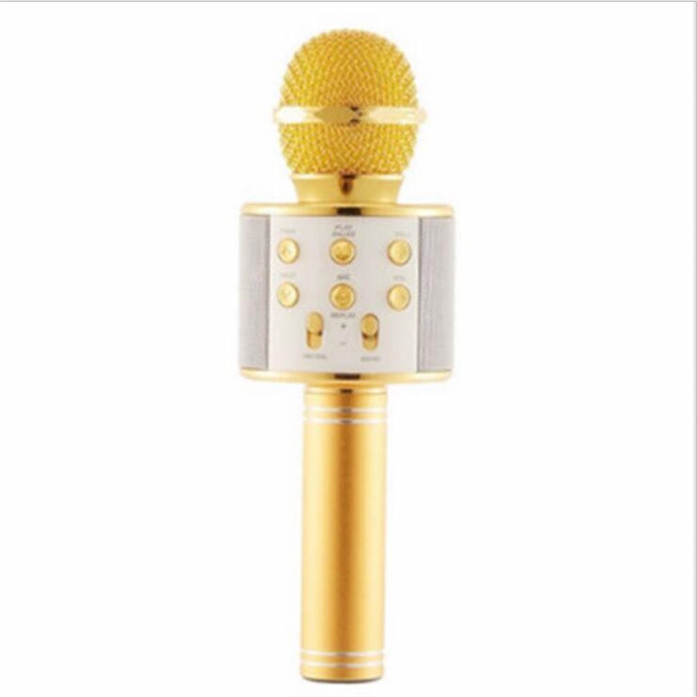 wireless microphone WS858 condenser karaoke mic bluetooth stand radio mikrofon studio recording studio WS 858: gold