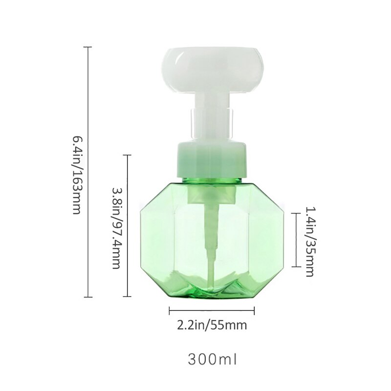 300ml flydende sæbe dispenser blomst form skum skumpumpe tom flaske plast klar flaske shower gel skum pumpe flaske