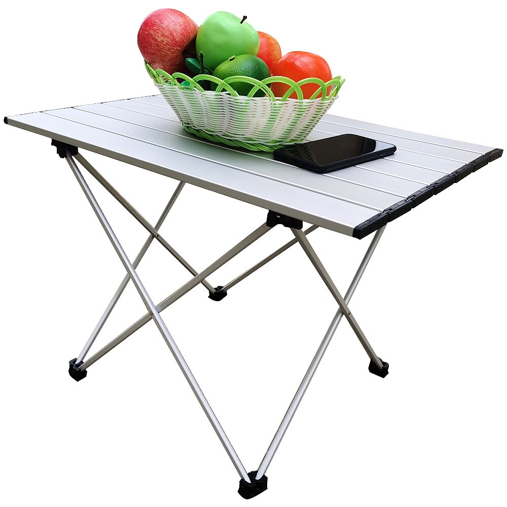 Lightweight Aluminum Alloy Folding Table,Portable Strong Stable Roll up Table for 4-6 Person for Picnic, Camping, Barbecue