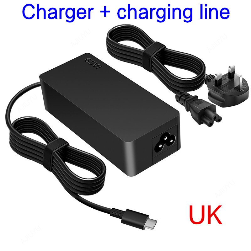 Caricabatterie portatile USB C per Lenovo ThinkPad T480 T480s T580 T580s T15g T14s T15 T14 E480 E580 E15 E14 gen 2 adattatore di alimentazione per taccuino: UK caricabatterie  linea