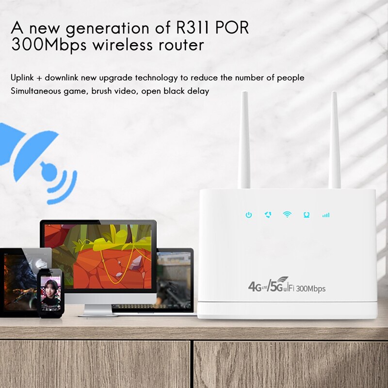 R311pro 4G/5G Wifi 300Mbps Wireless Router Sim Card EU Plug Wifi Extender Wireless Network Adapters Modem 4G WIFI Sim Card