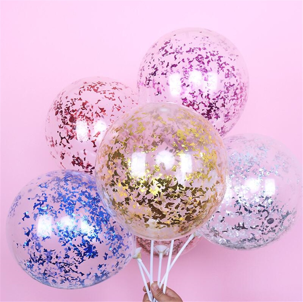Dessin animé chapeau 5 pièces/lot ballons clairs or étoile feuille confettis ballons transparents décorations de fête dessin animé chapeau