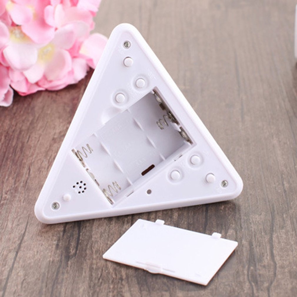 Triangular Colorful Alarm Clock Pyramid Led Triangle Clock Snooze Function Temperature Display Alarm Clock