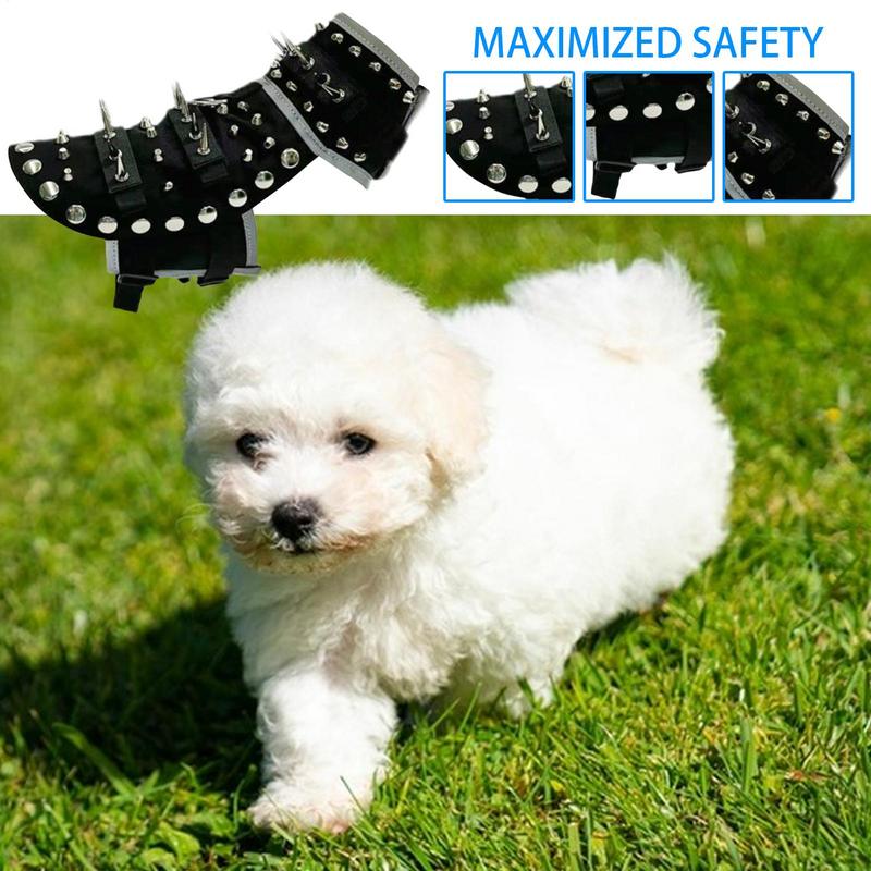 Chaleco para perro con pinchos, arnés impermeable para mascotas con picos, abrigo reflectante ajustable anti-coyote para perro, chaleco de protección para perros para exteriores