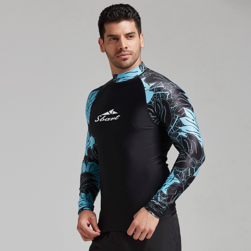 Men&#39;s Quick-Drying Shirt UV Protection Sunscreen Long Sleeve Tops Beach Surfing Swimming Snorkeling T-Shirt