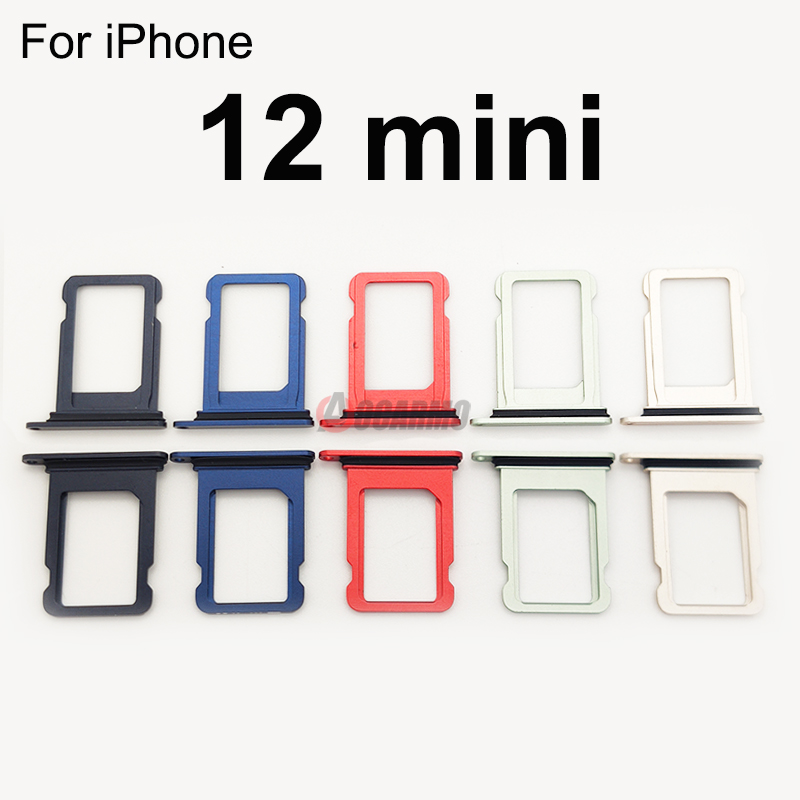 Para Apple iPhone 12 mini bandeja de tarjeta SIM individual cajón con ranura negro blanco rojo verde azul piezas de repuesto