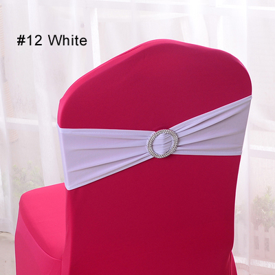 4 Pieces Wedding Spandex Chair Sashes Gold Pink Orange Yellow Chair Sash Bands Bow Wedding Party Birthday Chair Decoration: 12 White