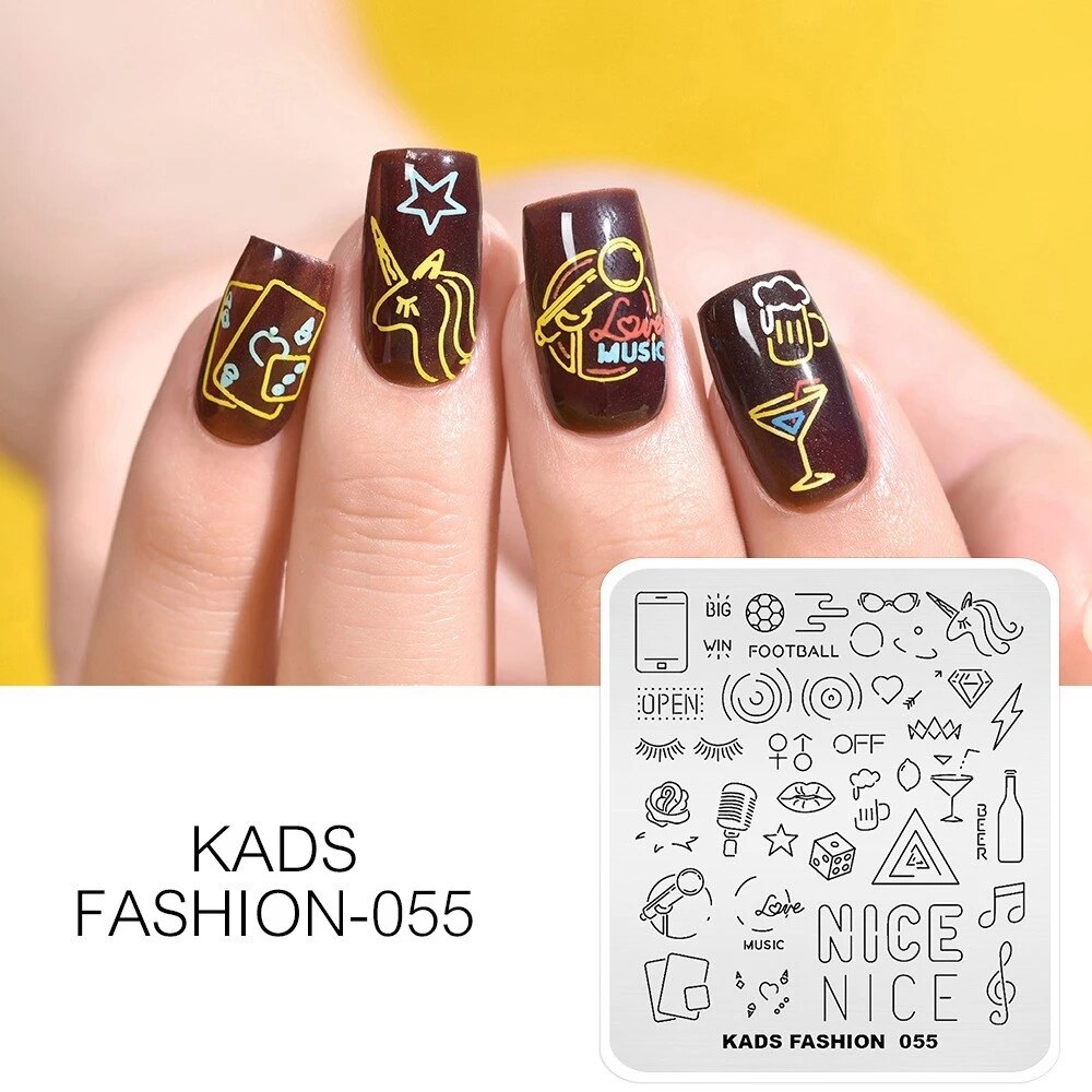 Nail Art Stamp Template Words Letter Small Patterns Nail Stamping Plate DIY Image Printing Plate Stainless Steel Stencils