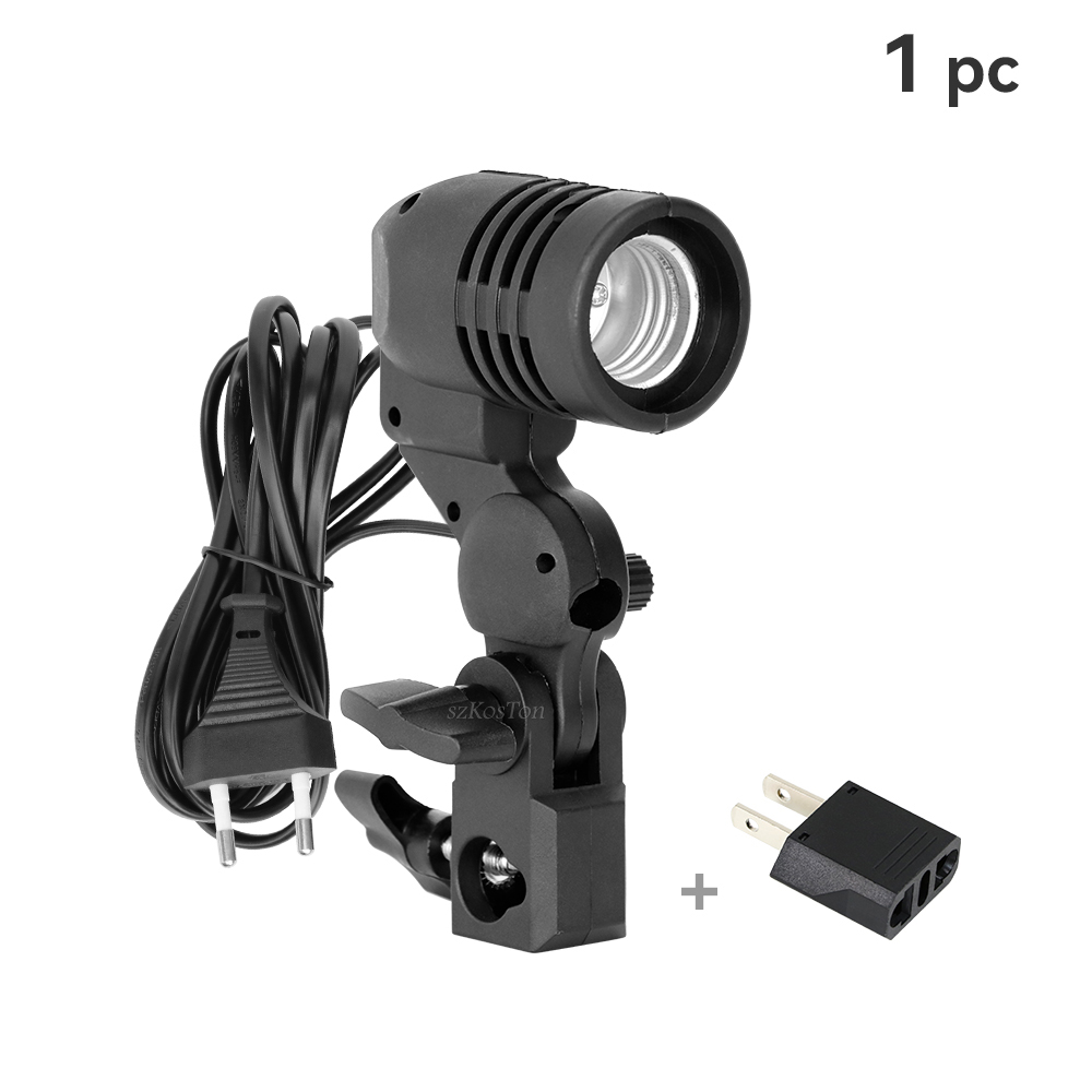 Suporte de lâmpada de cabeça única e27 soquete flash guarda-chuva suporte foto iluminação suporte de lâmpada para estúdio fotografia acessórios eua ue: Laranja