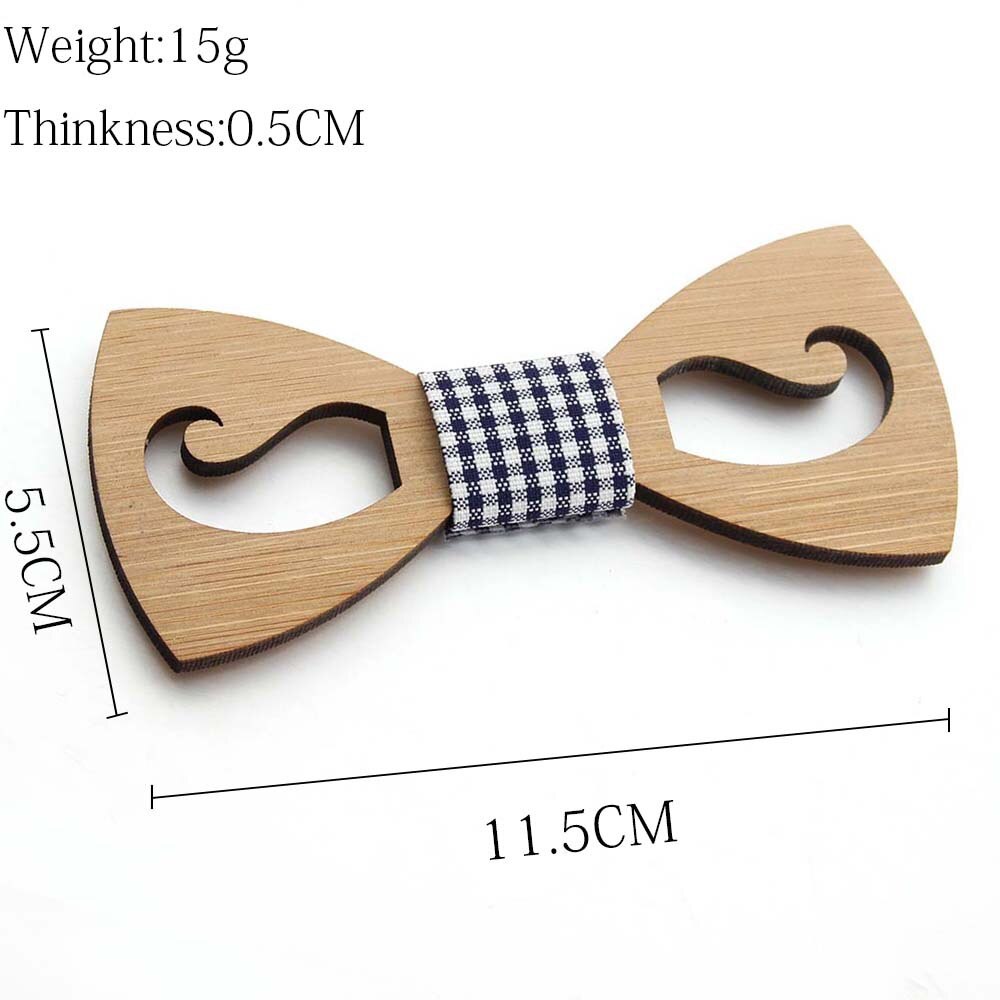 ¡Oferta! Pajarita de bambú Natural de bambú respetuosa con el medio ambiente pajarita de madera de para padres e hijos bigote hueco: Adult