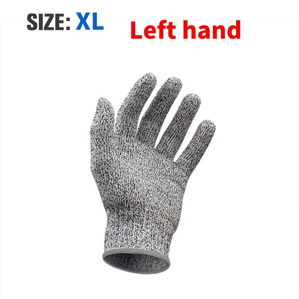 Level 5 Safety Cut Resistant Gloves Working Anti Cut Gloves Left Right Hand Breathable Butcher Kitchen Cut-proof Fish Meat Cut: XL-Left