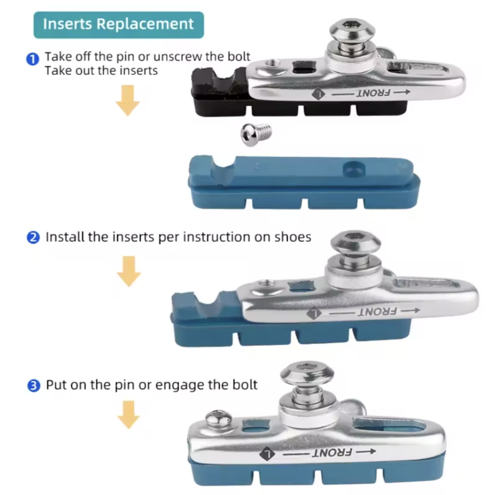 CNC fietsaccessoires, carbon velgremblokken, racefiets remmen remklauw blokschoenen, voor Shimano V/C remklauw, kurkhout