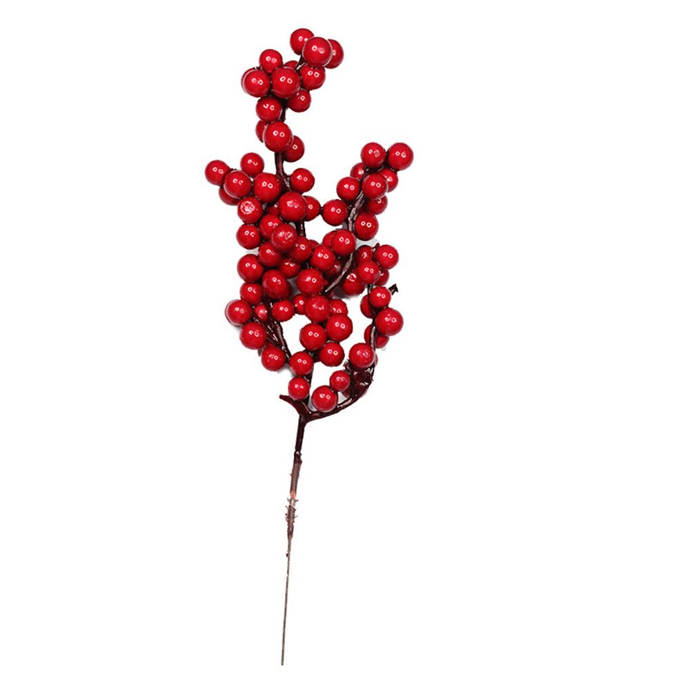 20-26cm rot Beere Strauß Künstliche Kiefer Kegel Blume Zweig Weihnachten Baum Dekoration Hochzeit Party Dekor Festliche Lieferungen: F