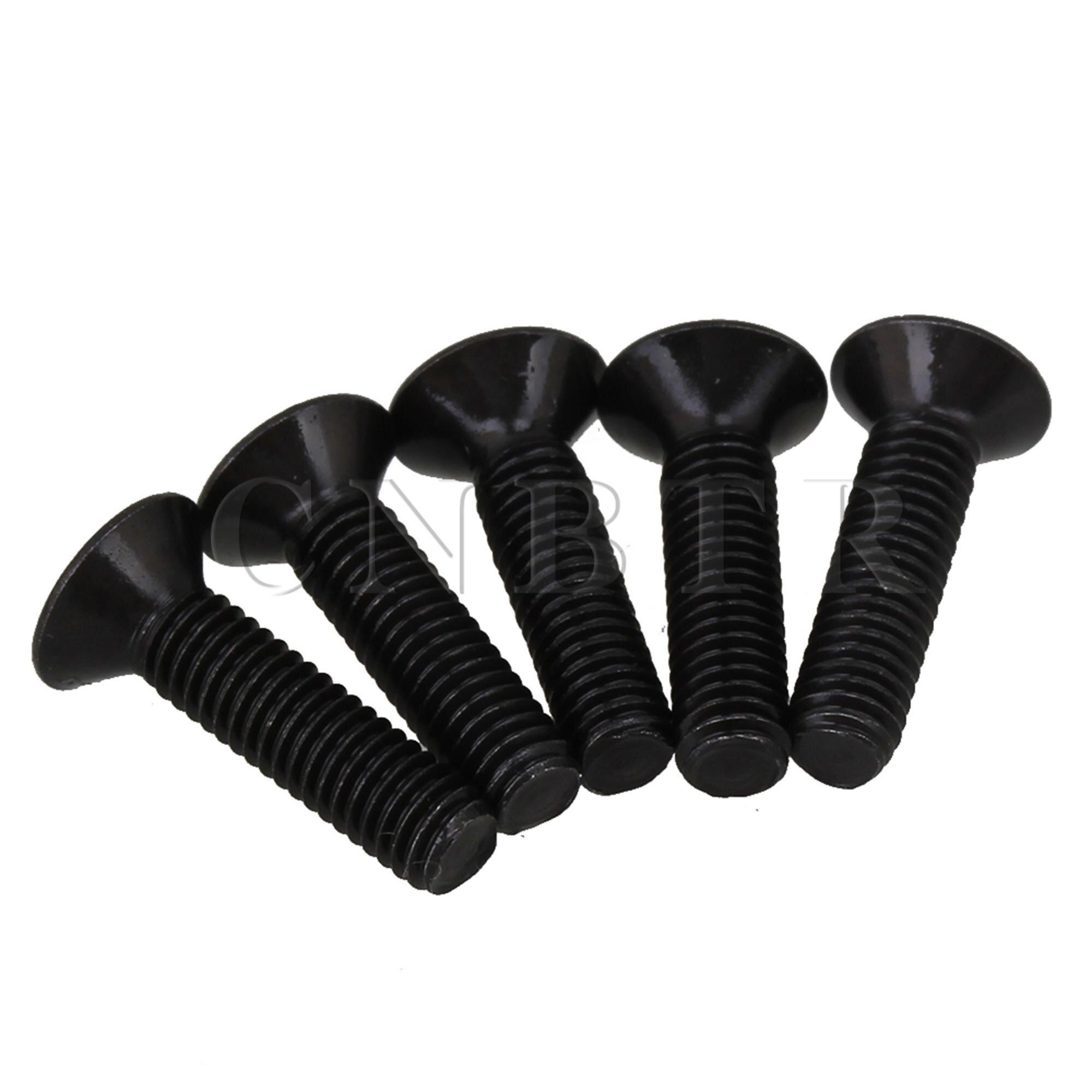 CNBTR 100Pcs Alloy Steel Flat Head Hex Socket Screw Bolts Black M3x0.47Inch