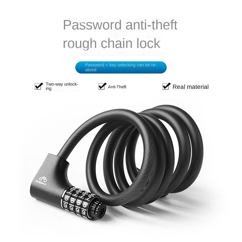 Inbike Fietsslot Draagbare Mtb Code Hangslot Roestvrij Anti-Diefstal Fietsslot Voor Motor Scooter Bike
