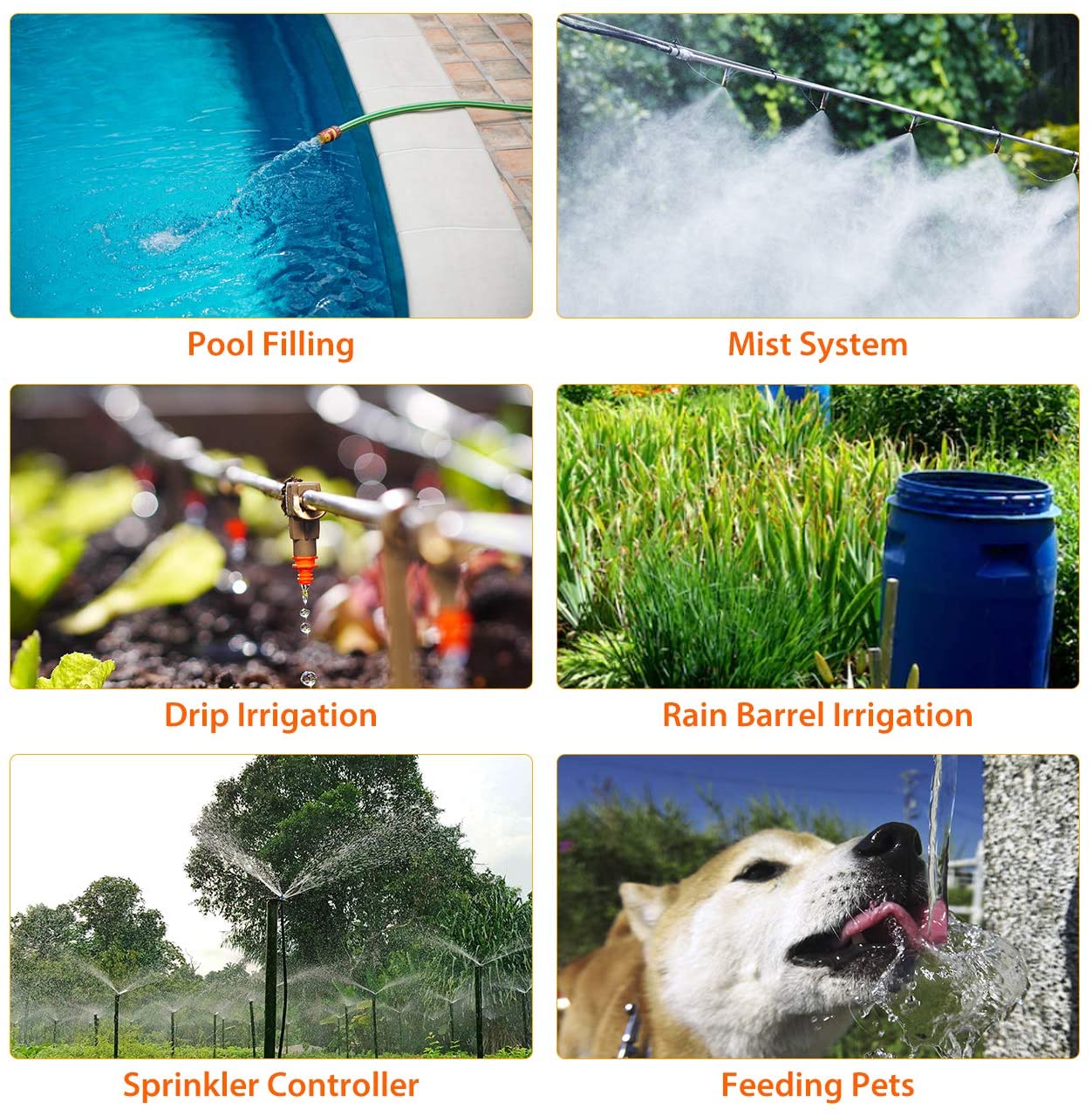 Automatic Programmable Digital Water Timer 3" Large Screen IP65 Waterproof For Garden Lawn Watering System Irrigation Timer