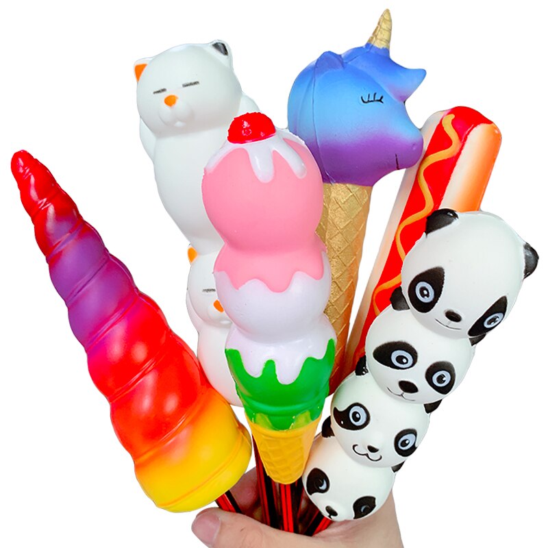 Kawaii Kat Eenhoorn Pen Cap Squishy Langzaam Stijgende Potlood Houder Zachte Squeeze Toy Stress Relief Xmas Speelgoed Voor kinderen